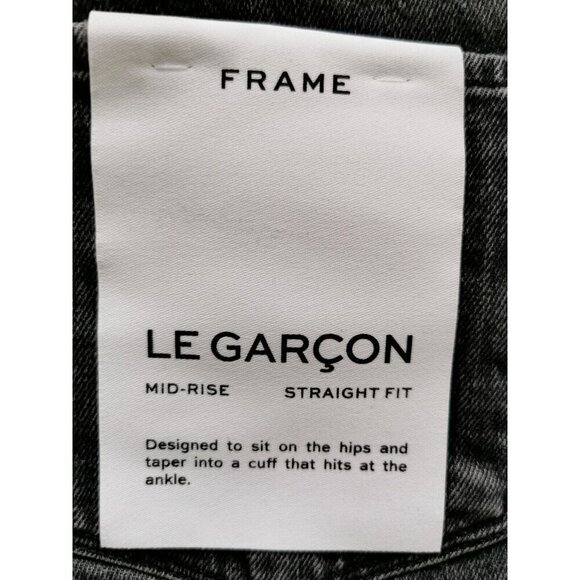 Frame Womens Le Garcon Denim Mid Rise Gray Wash Straight Fit Jeans 27 NWT - Picture 2 of 8